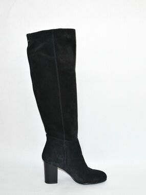 Sam Edelman Silas Black Suede Knee High Boots Women’s Size 8 Block Heel